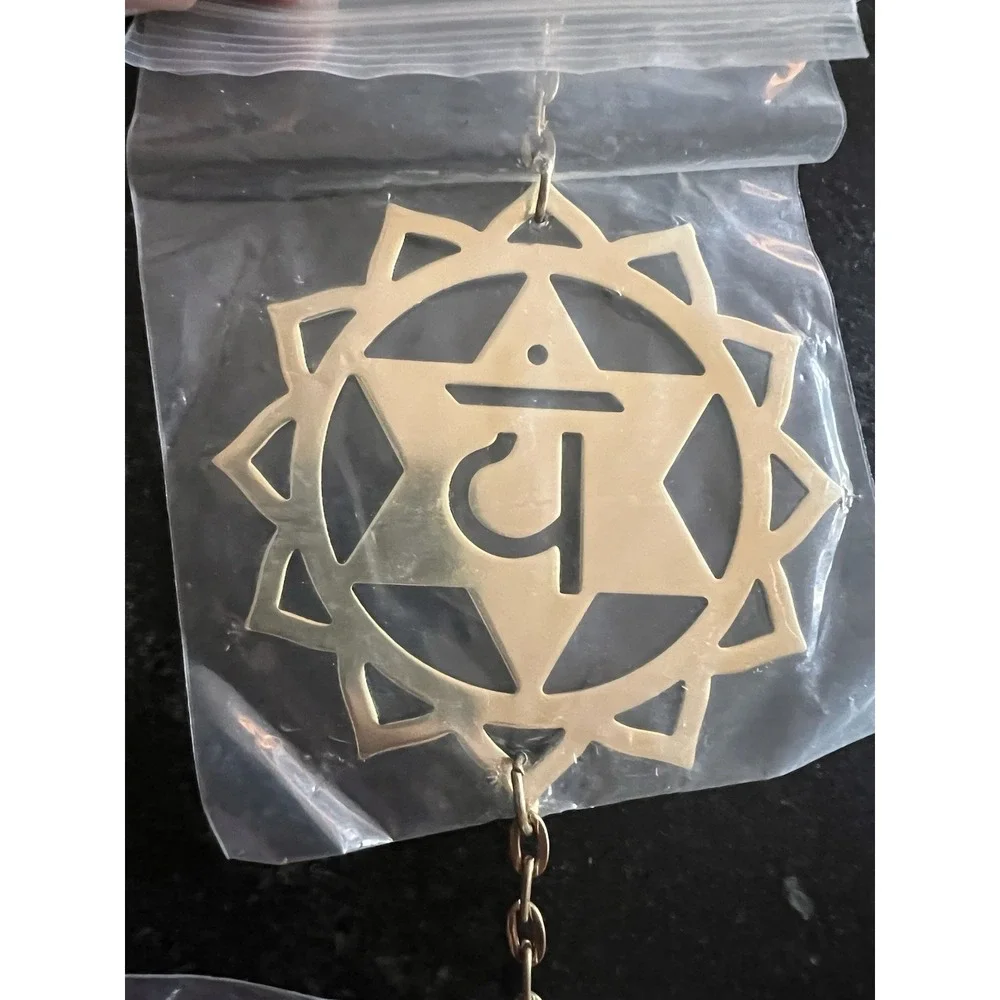 Chakra Boho Yoga Metal Wall Hanging Art Meditation Ornament with 7 Symbols 39.5